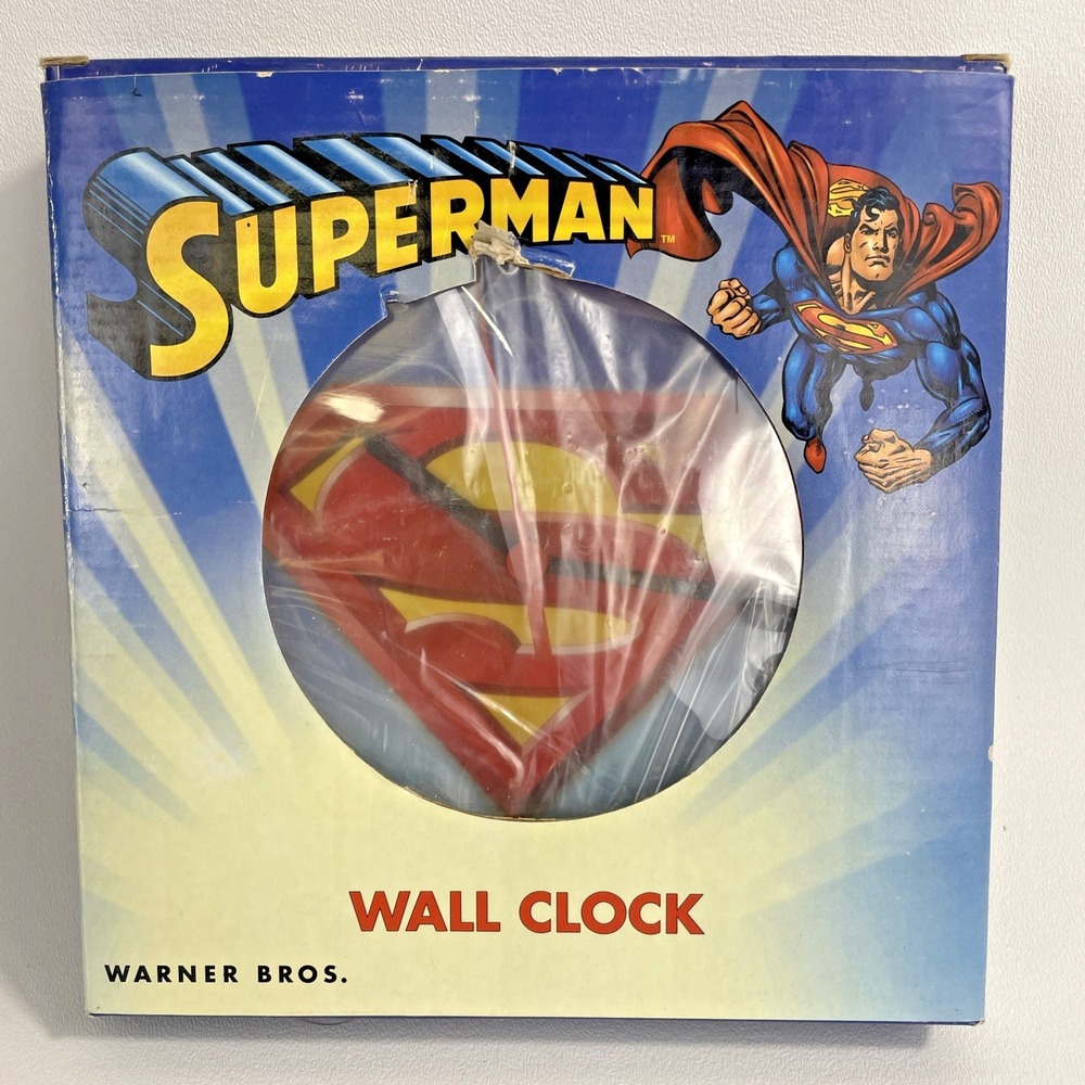 Superman Logo  Quartz Wall Clock 8" (DC Comics/Warner Brothers) NEW
